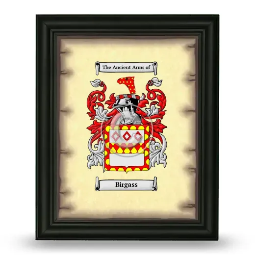 Birgass Coat of Arms Framed - Black