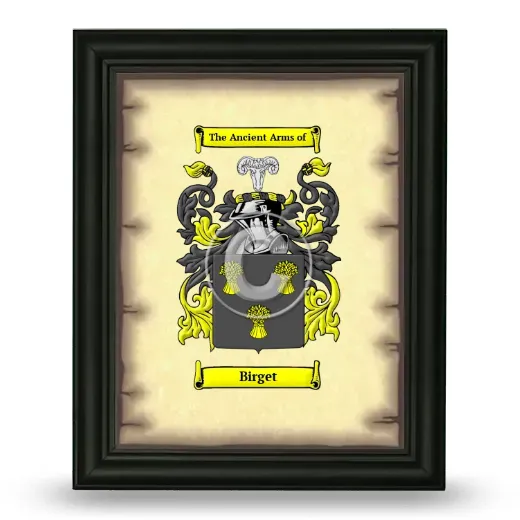 Birget Coat of Arms Framed - Black