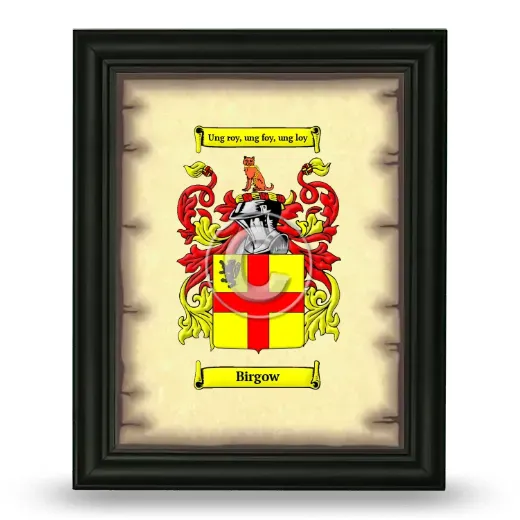 Birgow Coat of Arms Framed - Black