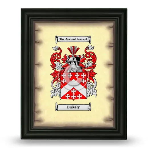 Birkely Coat of Arms Framed - Black