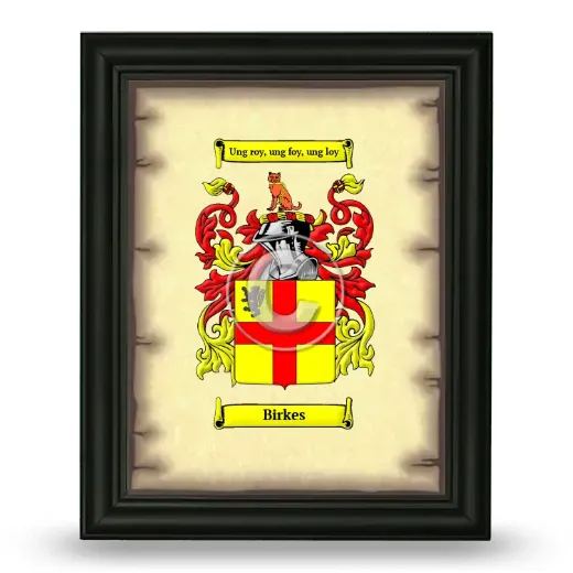 Birkes Coat of Arms Framed - Black