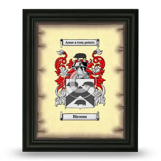 Biroom Coat of Arms Framed - Black