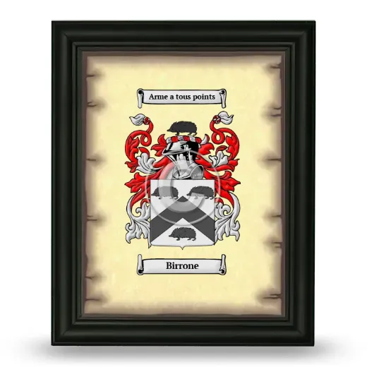 Birrone Coat of Arms Framed - Black
