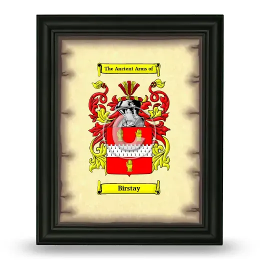 Birstay Coat of Arms Framed - Black