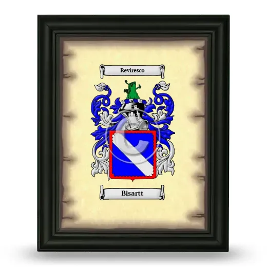 Bisartt Coat of Arms Framed - Black