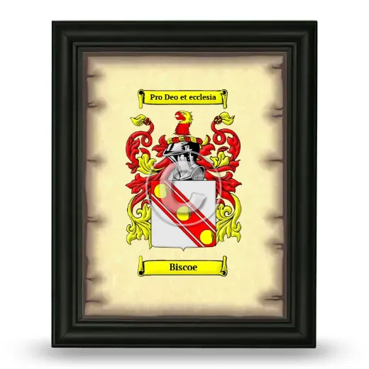 Biscoe Coat of Arms Framed - Black