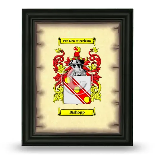 Bishopp Coat of Arms Framed - Black
