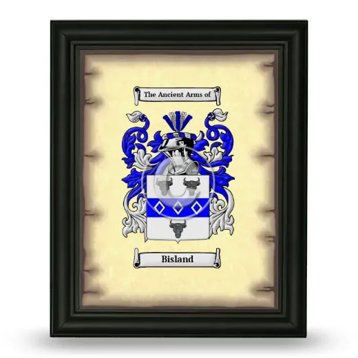 Bisland Coat of Arms Framed - Black