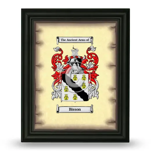 Bisson Coat of Arms Framed - Black