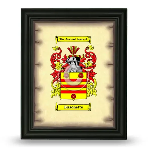 Bissonette Coat of Arms Framed - Black