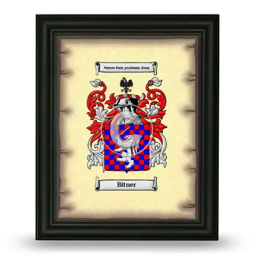 Bitner Coat of Arms Framed - Black