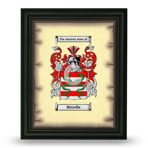 Bizzella Coat of Arms Framed - Black