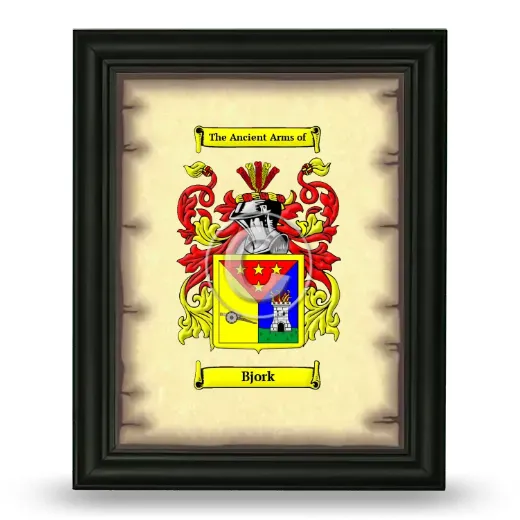 Bjork Coat of Arms Framed - Black