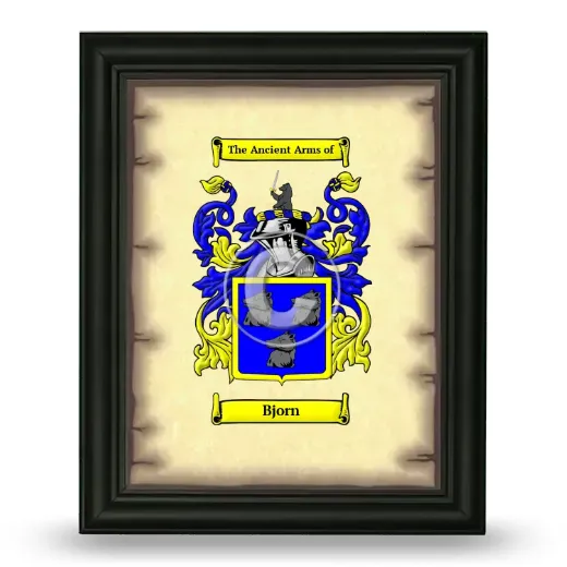 Bjorn Coat of Arms Framed - Black