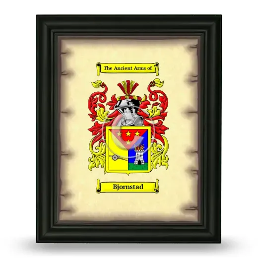 Bjornstad Coat of Arms Framed - Black