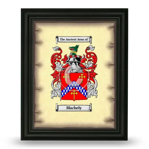 Blachely Coat of Arms Framed - Black