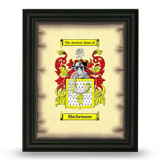 Blachemane Coat of Arms Framed - Black