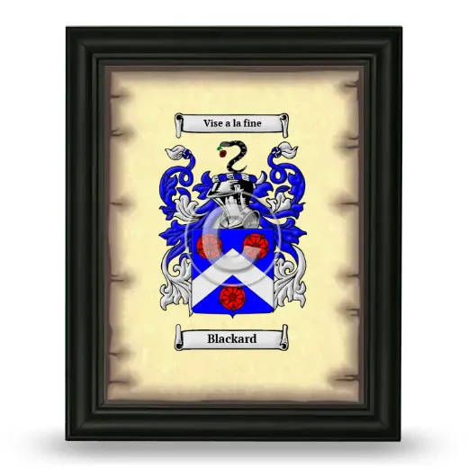 Blackard Coat of Arms Framed - Black