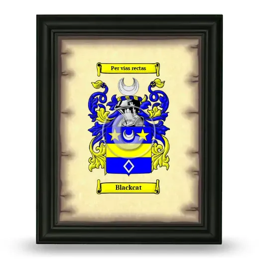 Blackcat Coat of Arms Framed - Black