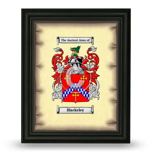 Blackeley Coat of Arms Framed - Black