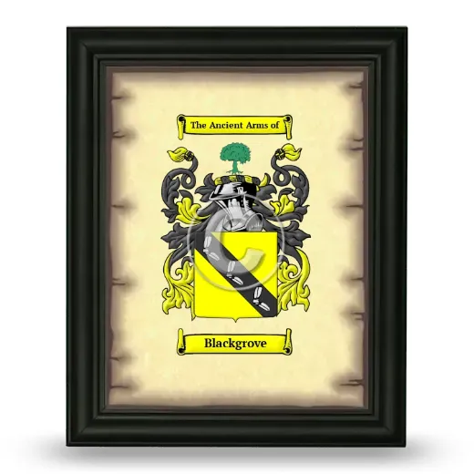 Blackgrove Coat of Arms Framed - Black