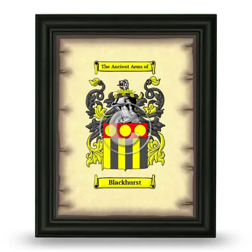 Blackhurst Coat of Arms Framed - Black