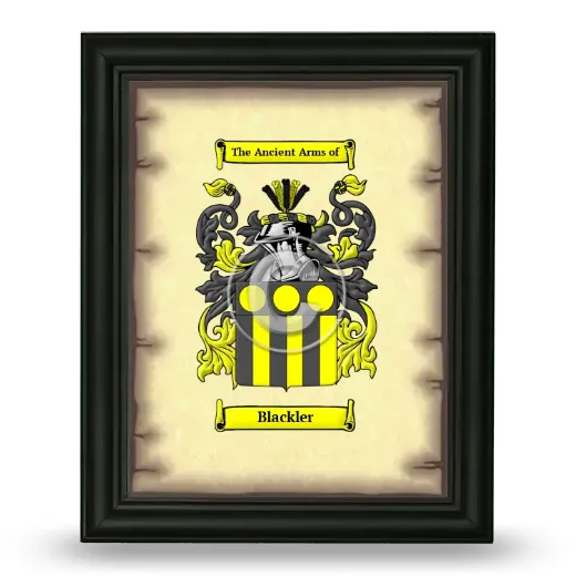 Blackler Coat of Arms Framed - Black