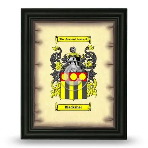 Blacksher Coat of Arms Framed - Black