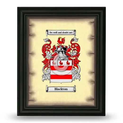 Blackton Coat of Arms Framed - Black