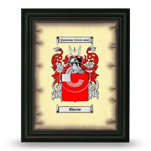 Blacoe Coat of Arms Framed - Black