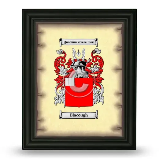 Blacough Coat of Arms Framed - Black