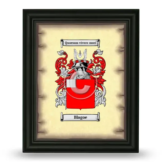 Blagoe Coat of Arms Framed - Black