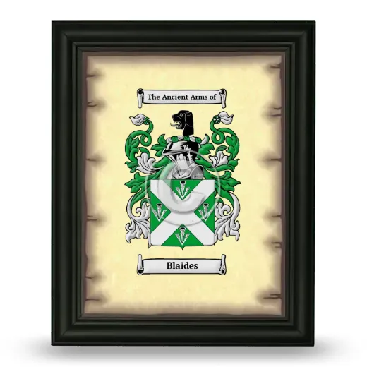 Blaides Coat of Arms Framed - Black