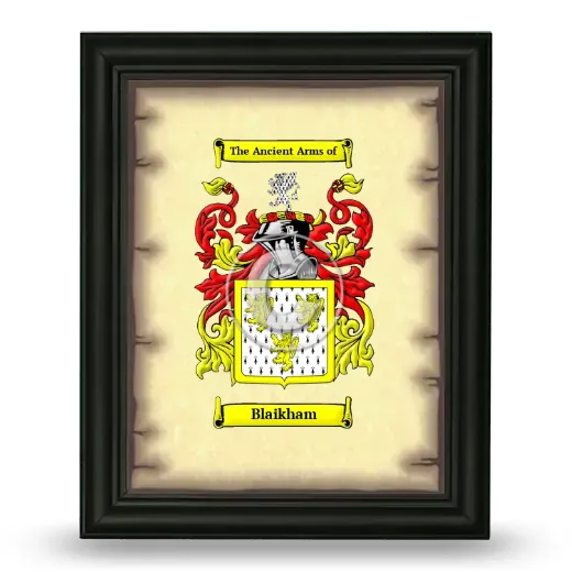 Blaikham Coat of Arms Framed - Black