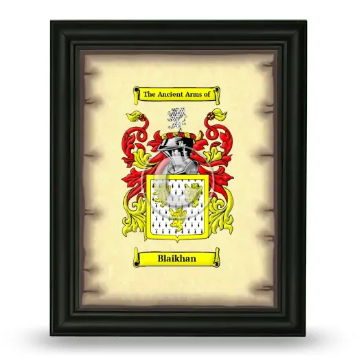 Blaikhan Coat of Arms Framed - Black