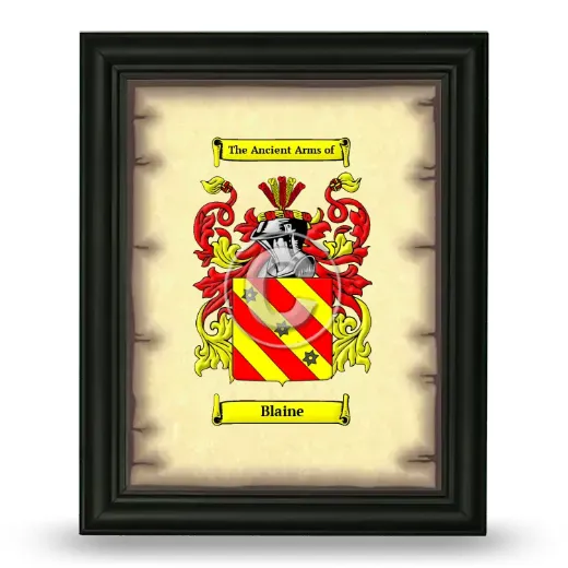 Blaine Coat of Arms Framed - Black