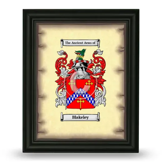 Blakeley Coat of Arms Framed - Black