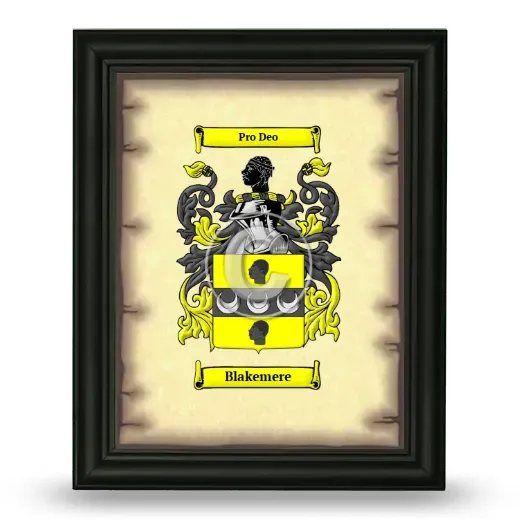 Blakemere Coat of Arms Framed - Black