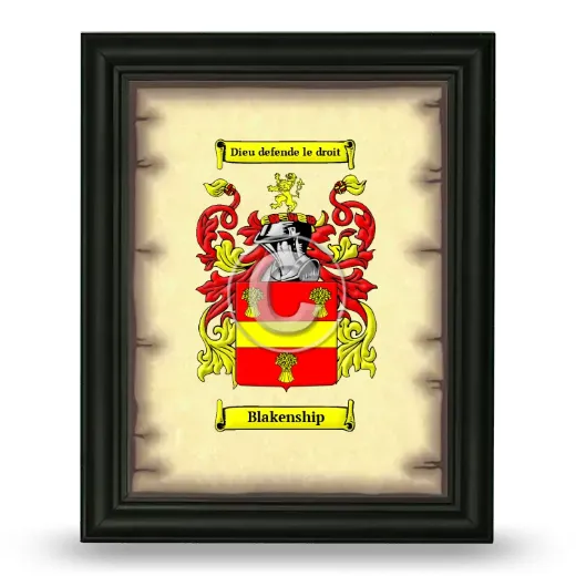 Blakenship Coat of Arms Framed - Black