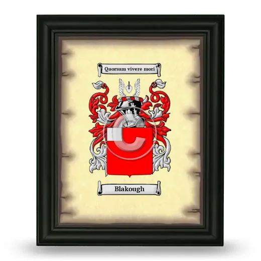 Blakough Coat of Arms Framed - Black