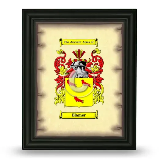 Blamer Coat of Arms Framed - Black