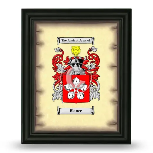 Blance Coat of Arms Framed - Black