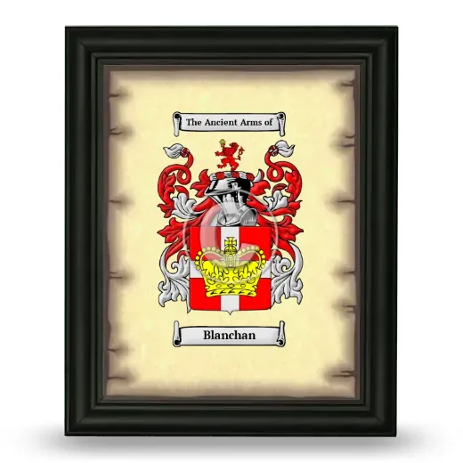 Blanchan Coat of Arms Framed - Black