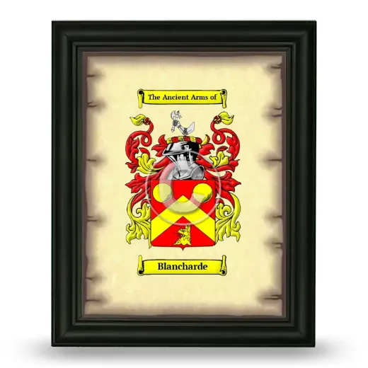 Blancharde Coat of Arms Framed - Black