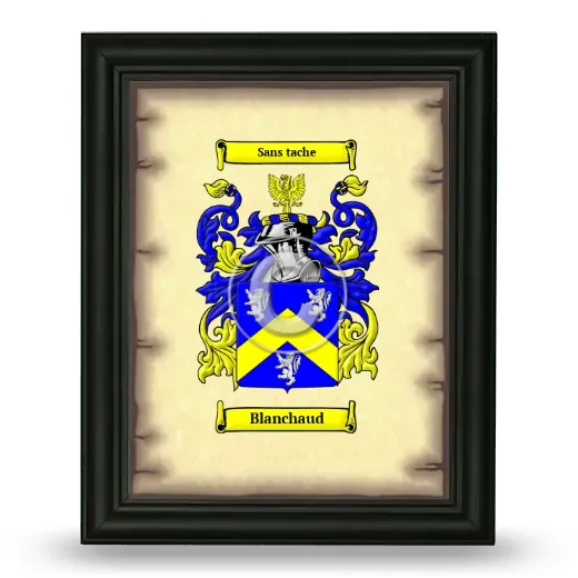 Blanchaud Coat of Arms Framed - Black
