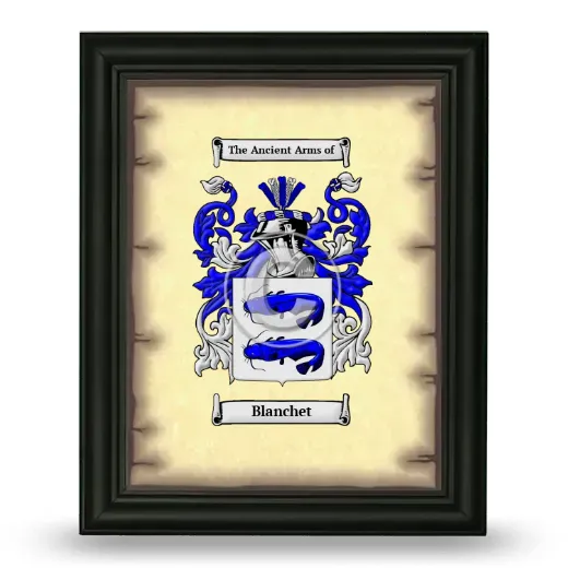 Blanchet Coat of Arms Framed - Black