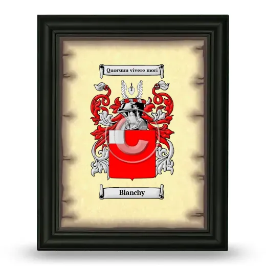 Blanchy Coat of Arms Framed - Black