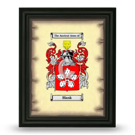 Blank Coat of Arms Framed - Black