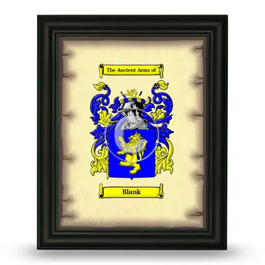 Blank Coat of Arms Framed - Black