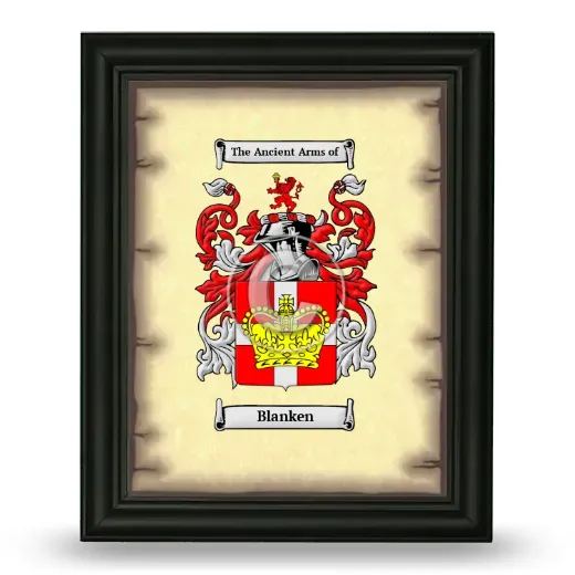 Blanken Coat of Arms Framed - Black